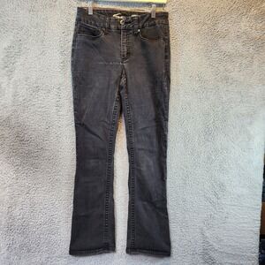 Seven7 Bootcut Jeans Womens 6 Black Logo Denim Cotton Stretch Mid Rise Zip Fly